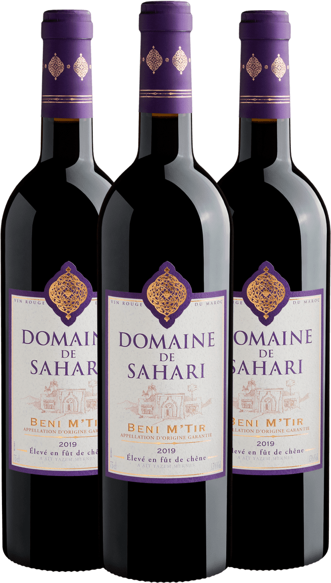 Kit 3 Domaine de Sahari Vin Rouge du Maroc Beni M'Tir AOG 2019 | R$59,90 por garrafa