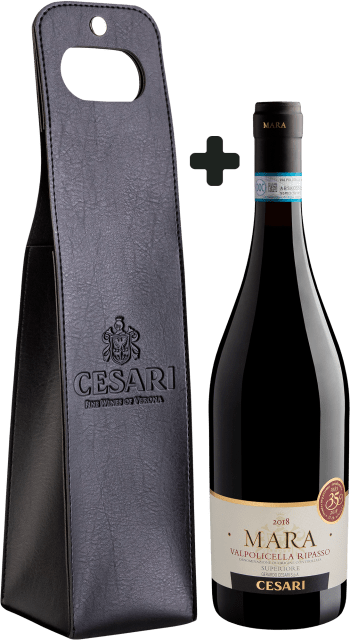 Kit Cesari + Porta-vinho exclusivo em couro ecológico