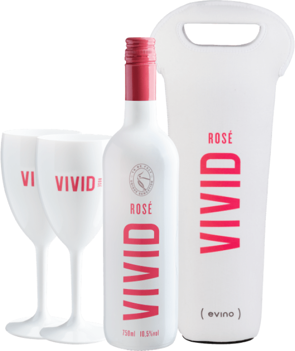 Kit Vivid Rosé + 2 Taças Exclusivas + 1 Porta-vinho
