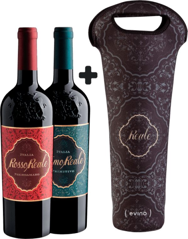 Kit 1 Rosso Reale + 1 Primo Reale + Porta-vinhos Exclusivo