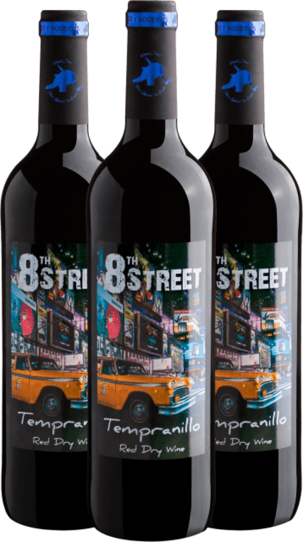 Kit 3 8th Street Tempranillo Red Dry Wine | R$36,90 por garrafa