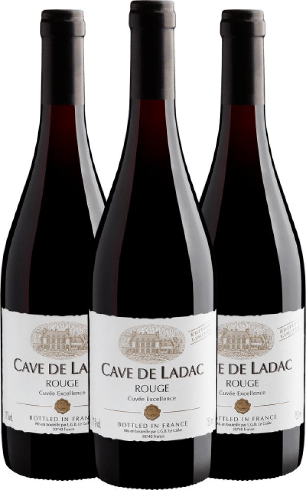 Kit 3 Cave de Ladac Edition Limitée Rouge Cuvée Excellence 2020
