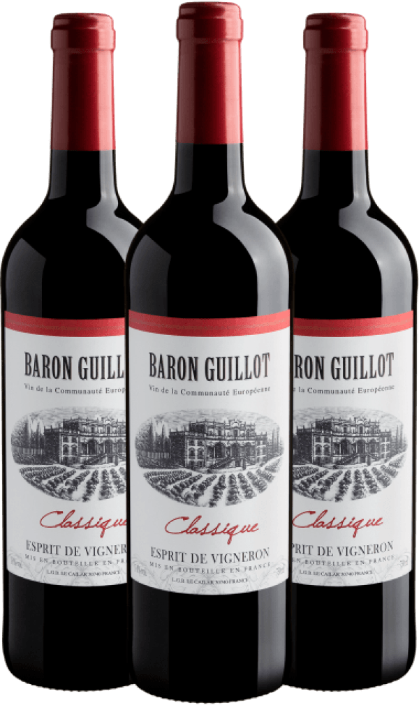 Kit 3 Baron Guillot Classique Esprit de Vigneron 2020 | R$36,90 por garrafa