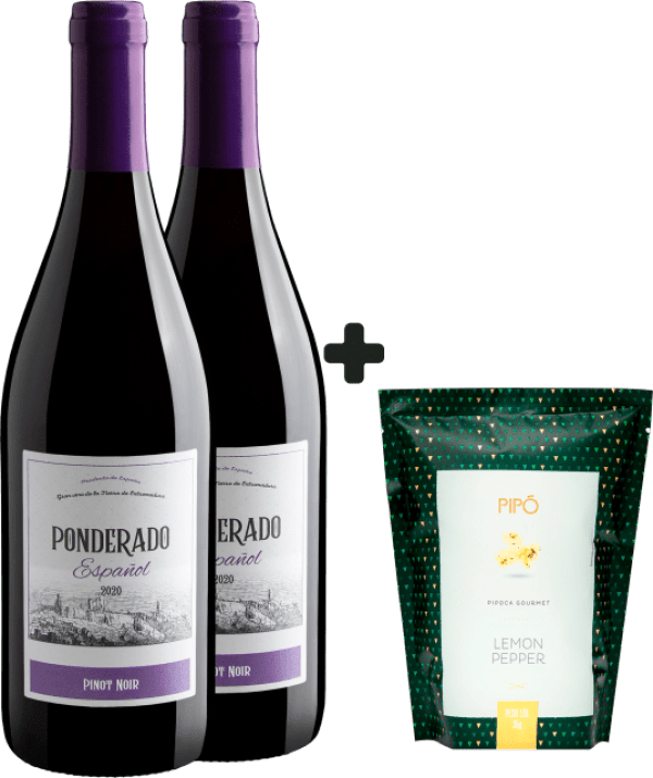 Kit 2 Ponderados Pinot Noir + 1 Pipoca Gratis