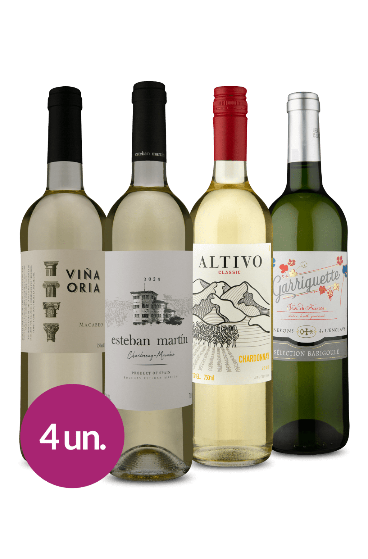 kit 4 - Amo Vinhos Brancos