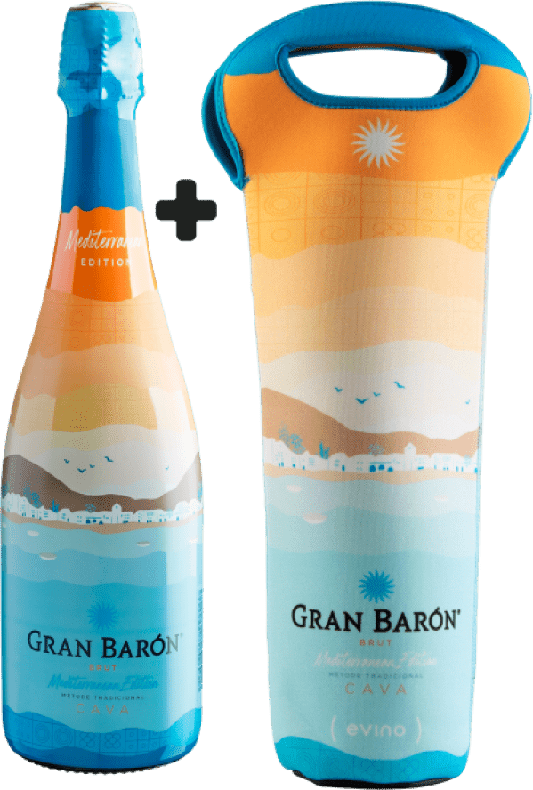 Kit Gran Baron Brut Mediterranian Edition + Porta Vinho Exclusivo