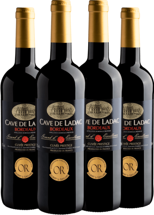 Kit 4 Cave de Ladac Cuvée Prestige Grand'Excellence Bordeaux