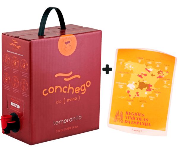 Kit Bag in Box Conchego Red Wine 3L 2021 + Pôster Regiões Vinícolas da Espanha