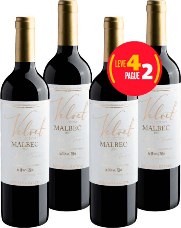 Kit Leve 4 Pague 2: Velvet Collection Single Vineyard Malbec 2020