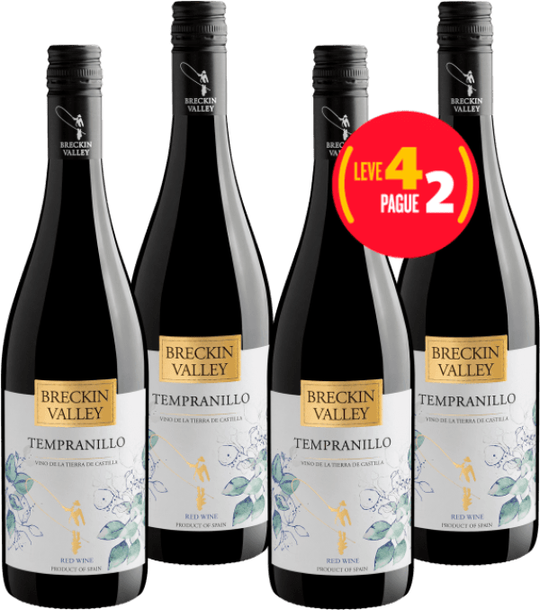 Kit Leve 4 Pague 2: Breckin Valley Tempranillo Vino de la Tierra de Castilla