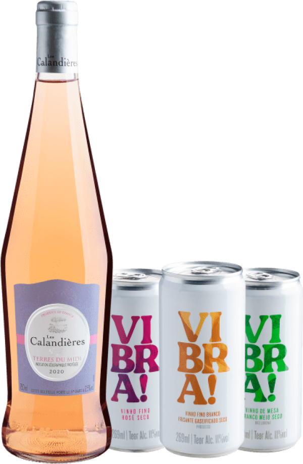 Kit Les Calandières Rosé Terres du Midi IGP + 3 Vibra!