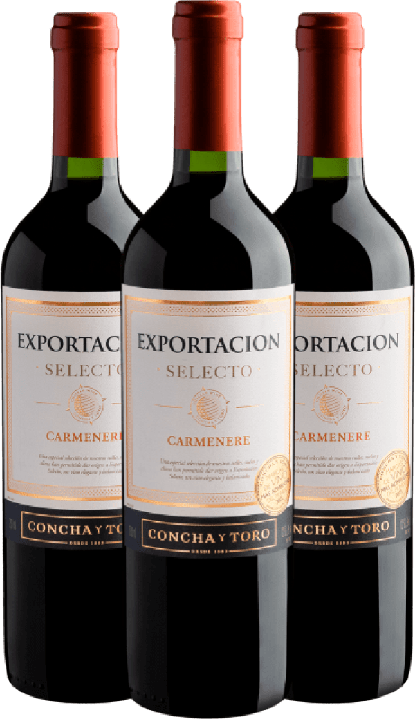 Kit 3 Concha y Toro Exportacion Selecto Carménère