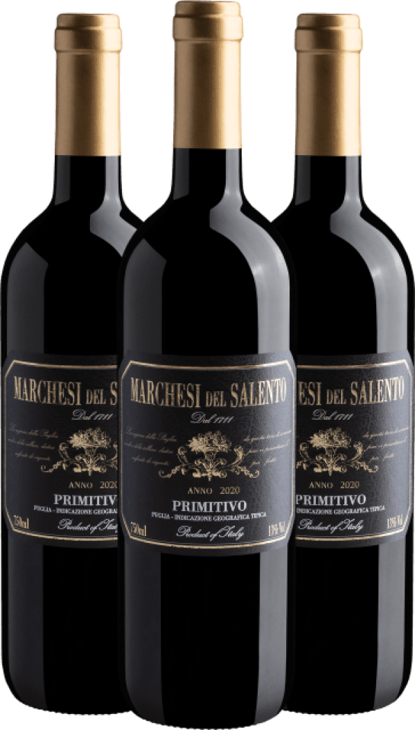 Kit 3 Marchesi del Salento Primitivo IGT 2020