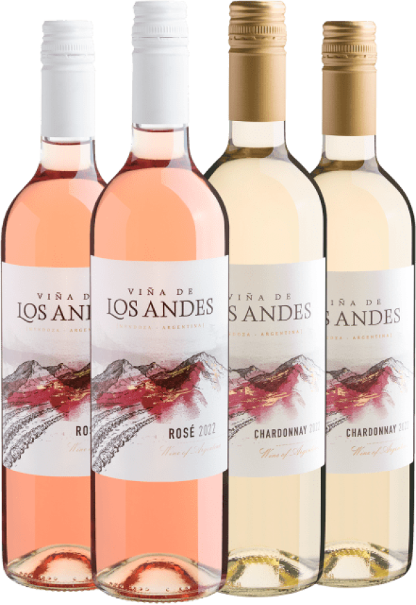 Kit Viña de Los Andes: 2 Rosé + 2 Branco